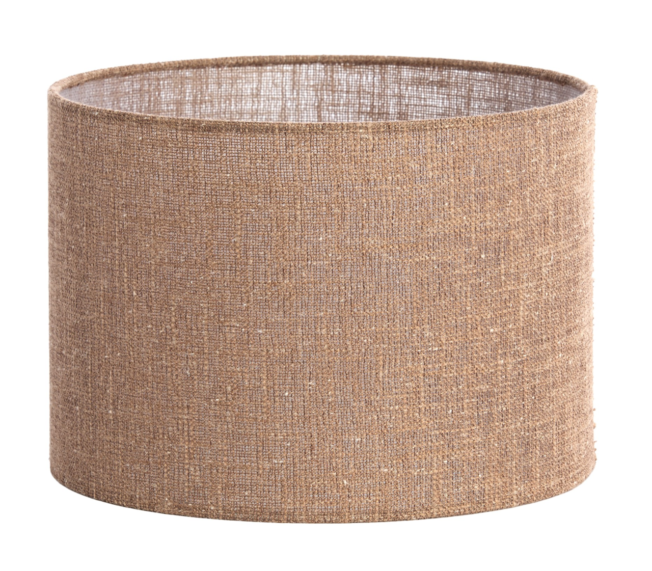Light&Living Lampenschirm AIKO Zylindrischer Lampenschirm aus braunem Stoff, seitliche Perspektive