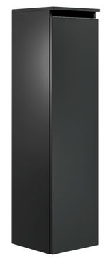 Schwarzer, moderner Badezimmerschrank in Frontalansicht