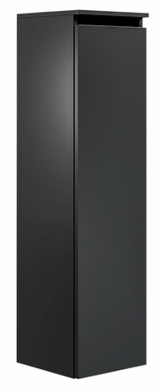 Schwarzer, moderner Badezimmerschrank in Frontalansicht