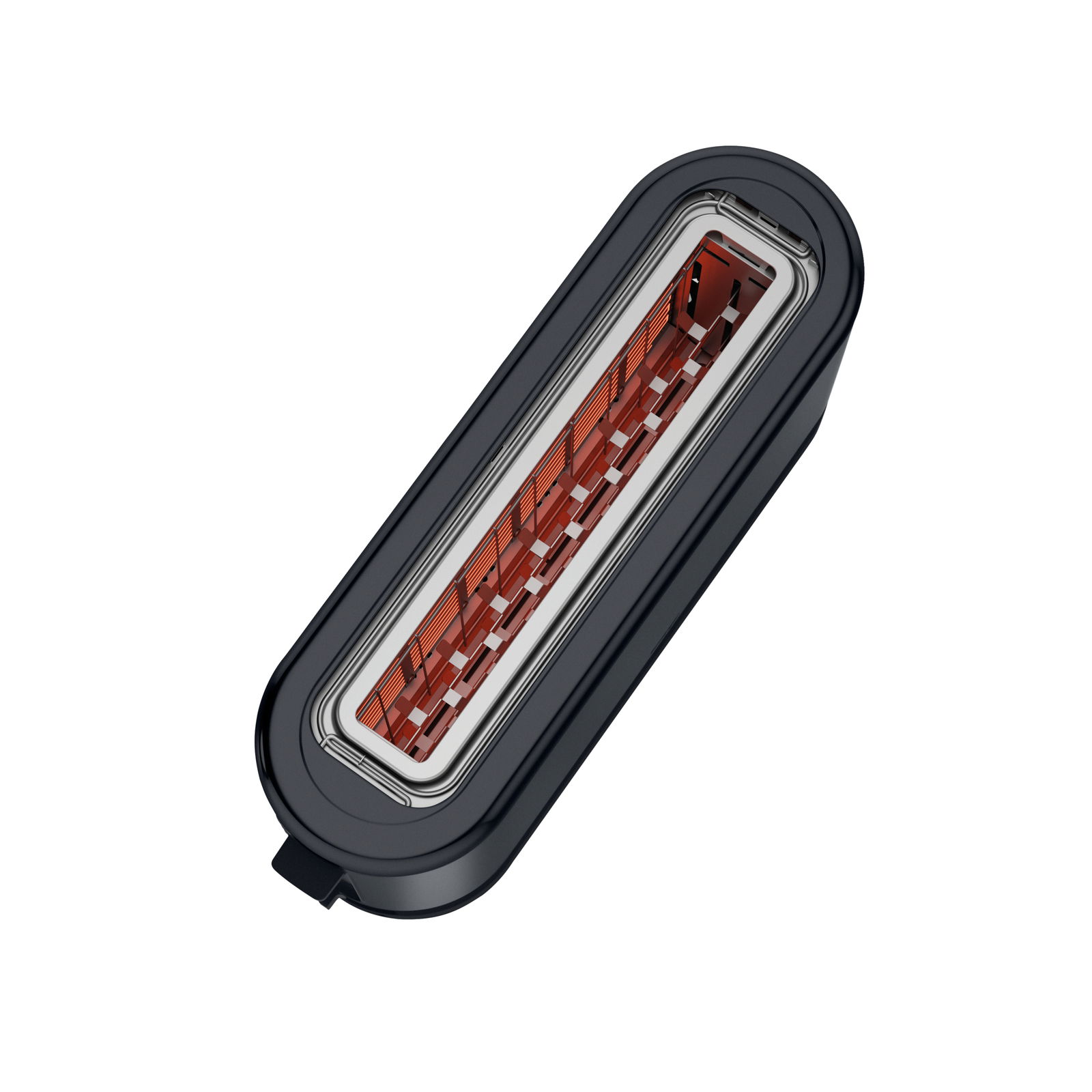 Langschlitztoaster in tiefschwarz, Draufsicht