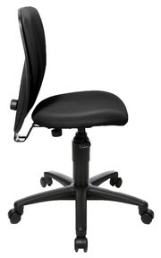 Schwarzer Kinder- und Jugendstuhl mit Netzrückenlehne, Seitenansicht