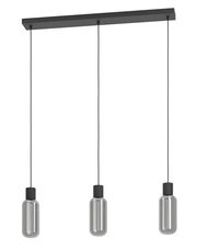 Moderne Pendelleuchte MAIONE mit drei hängenden Glühbirnen, seitliche Perspektive