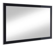 Moderner rechteckiger Spiegel mit schwarzem Rahmen, seitliche Perspektive
