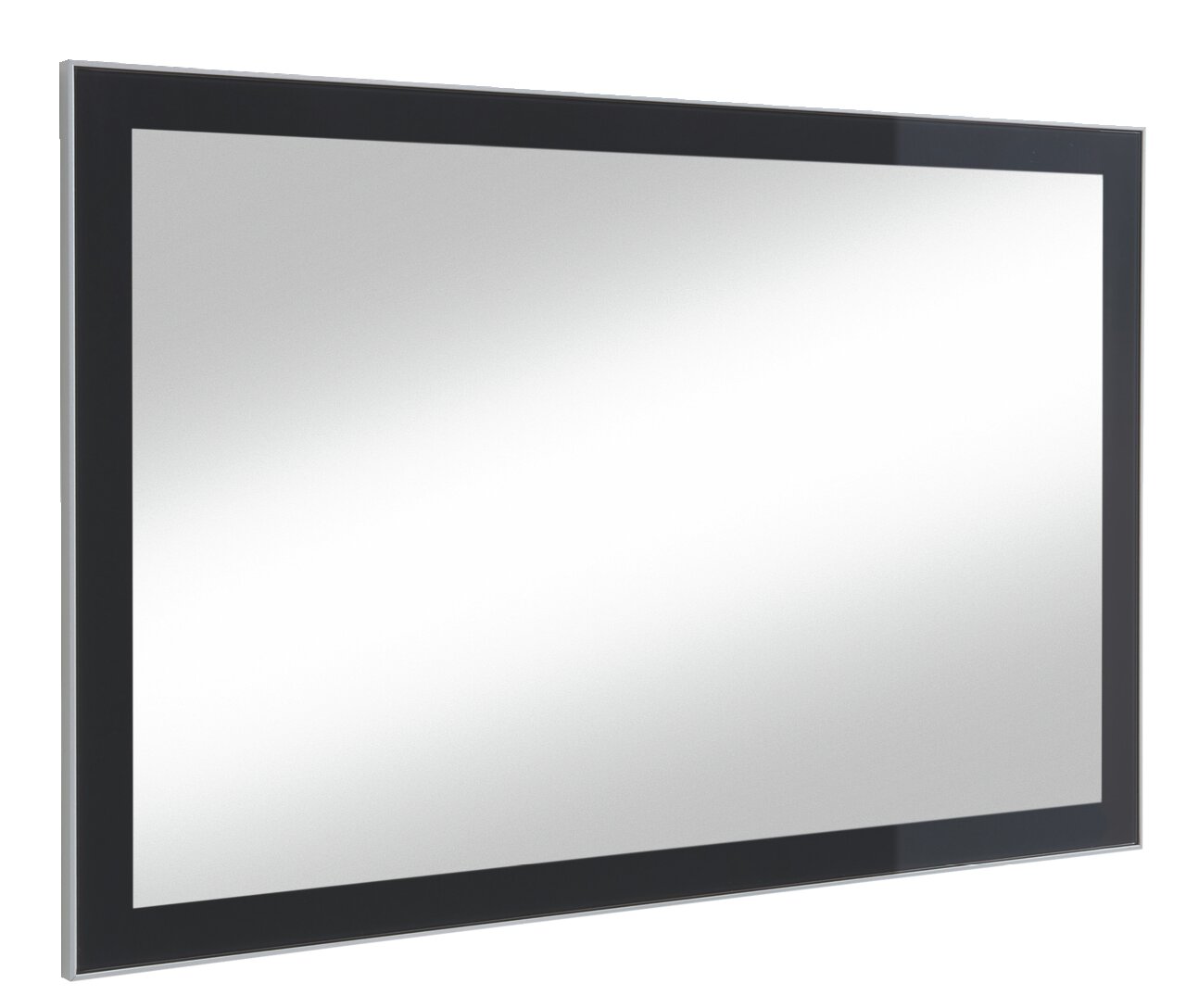 VOSS Spiegel SANTINA Moderner rechteckiger Spiegel mit schwarzem Rahmen, seitliche Perspektive