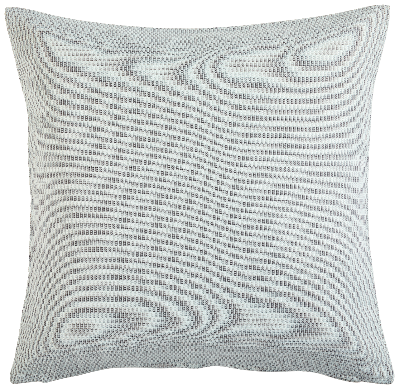 Outdoor-Kissenhülle in hellem Grau mit feiner Textur, frontal abgebildet