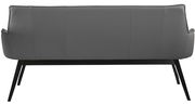 Rückansicht einer grauen Bank mit schwarzen Beinen, modernes Design