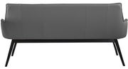 Rückansicht einer grauen Bank mit schwarzen Beinen, modernes Design