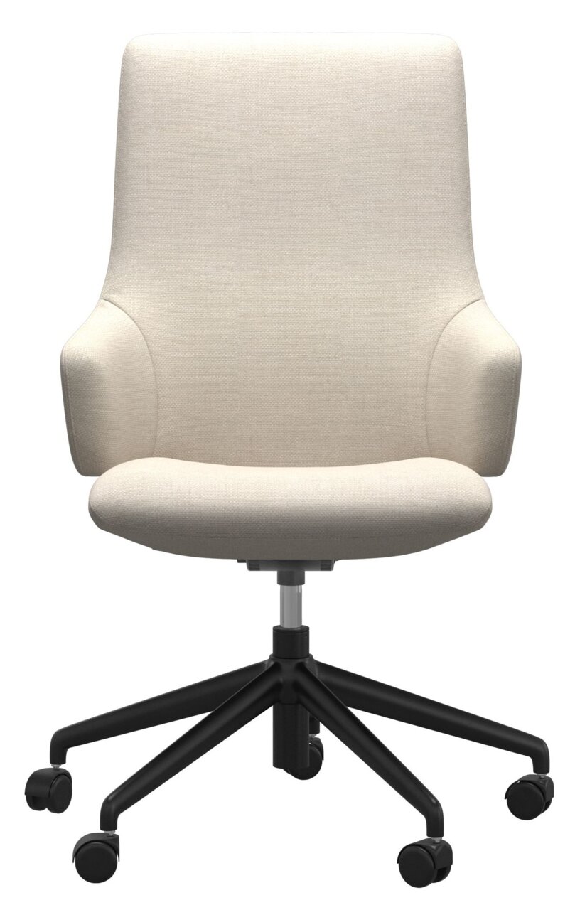 Moderne thuiskantoorfauteuil in beige, vooraanzicht