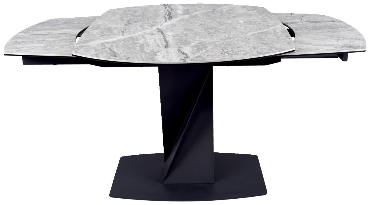 Novel Esstisch DALLAS Moderner Esstisch mit ausziehbarer Marmorplatte, seitliche Perspektive