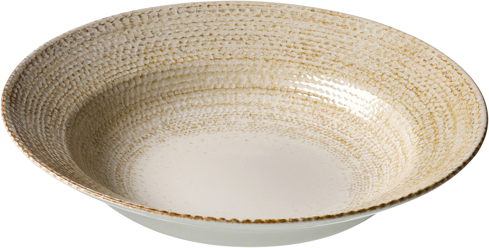 Pastateller 29cm mit rustikalem Design, seitliche Perspektive