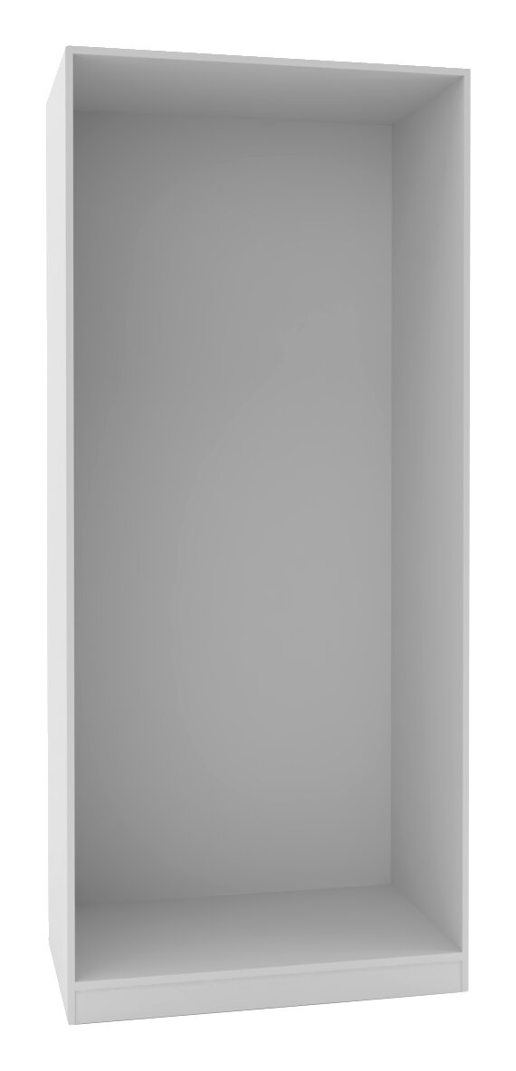 Kleiderschrank Korpus 210x91 in weißer Farbe, frontal betrachtet