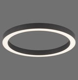 Moderne runde Deckenleuchte PURE-LINES in schwarzem Design, seitliche Perspektive