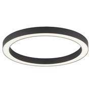 Moderne runde Deckenleuchte PURE-LINES in schwarzem Design, seitliche Perspektive