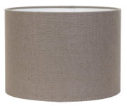 Cilindrische lampenkap in neutraal beige, zijaanzicht