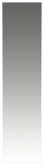 Rechteckiger Spiegel in Frontalansicht mit glatter Oberfläche und schmalem Rahmen.