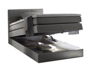 Boxspringbett mit Stauraum, seitliche Perspektive