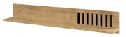Holz-Wandboard mit vertikalen Schlitzen, seitliche Perspektive