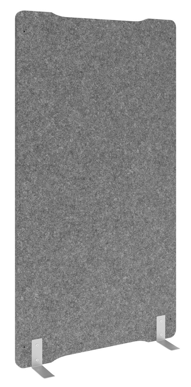 Cantus Akustik-Stellwand FLIXX Graue Akustik-Stellwand mit Metallfüßen, seitliche Perspektive