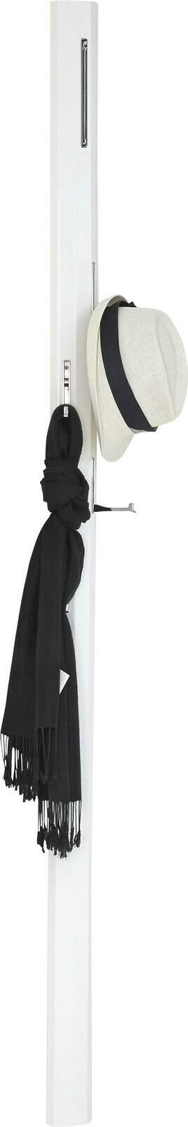 XORA Garderobenpaneel PALO Weißes Garderobenpaneel mit Hut und Schal, seitliche Perspektive