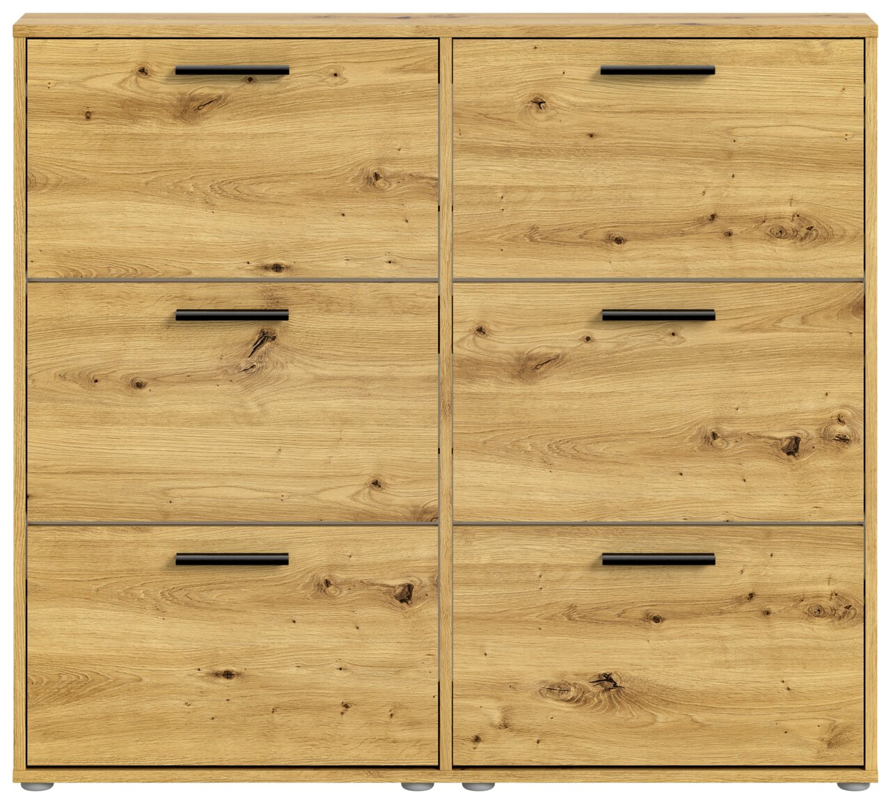 Schuhkipper aus Holz mit sechs Klappen, frontale Ansicht