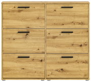 Schuhkipper aus Holz mit sechs Klappen, frontale Ansicht