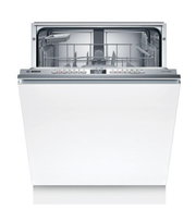 Einbaugeschirrspüler mit geöffneter Tür, Frontansicht