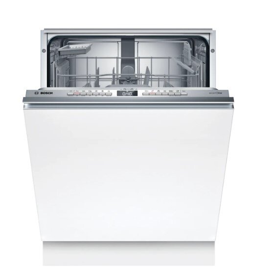 Einbaugeschirrspüler mit geöffneter Tür, Frontansicht