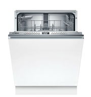 Einbaugeschirrspüler mit geöffneter Tür, Frontansicht