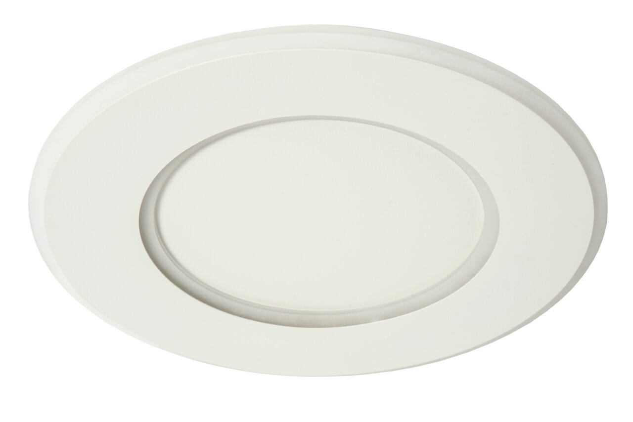 De ronde, witte plafondlamp Lucide AXELLE vanuit vogelperspectief