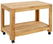 Beistelltisch aus Holz mit Rollen, Seitenansicht