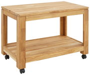 Beistelltisch aus Holz mit Rollen, Seitenansicht