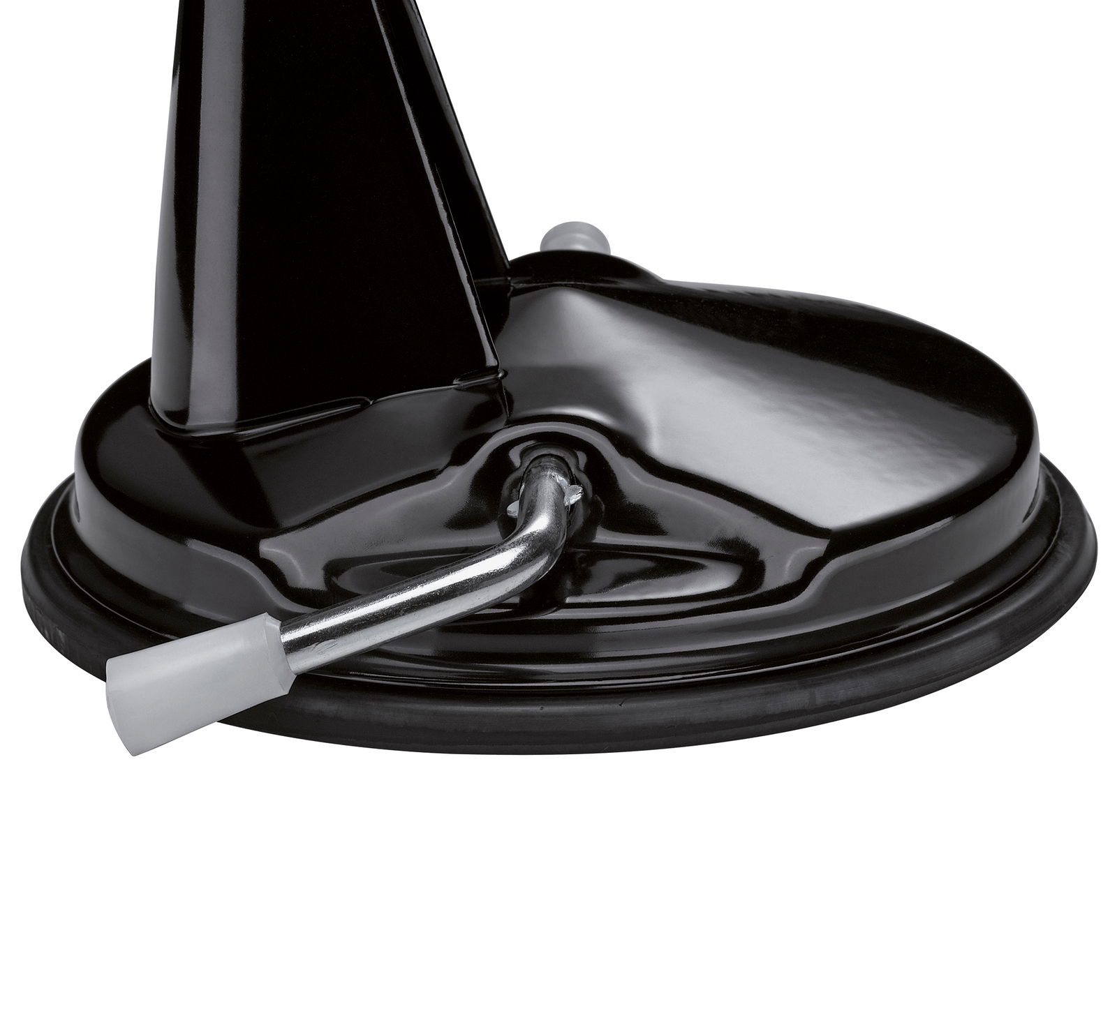 Nahaufnahme der schwarzen Trommelreibe CLASSIC mit Kurbel, seitliche Perspektive