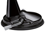 Nahaufnahme der schwarzen Trommelreibe CLASSIC mit Kurbel, seitliche Perspektive