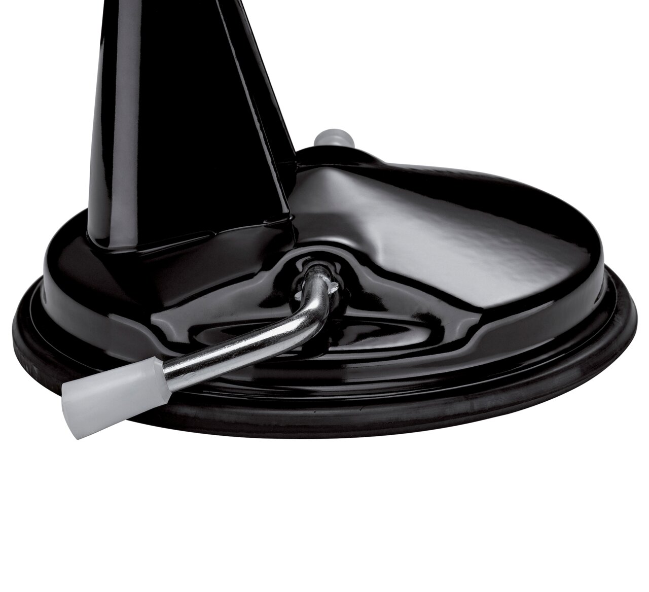 Nahaufnahme der schwarzen Trommelreibe CLASSIC mit Kurbel, seitliche Perspektive