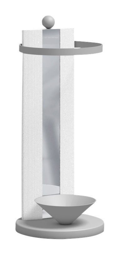 Moderano Schirmständer MILANO Moderner Schirmständer in Grau und Weiß, seitliche Perspektive