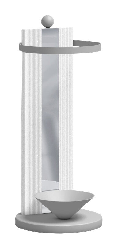 Moderano Schirmständer MILANO Moderner Schirmständer in Grau und Weiß, seitliche Perspektive