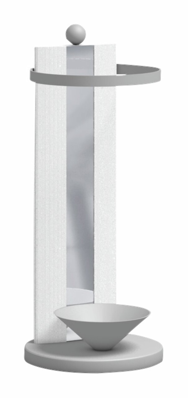 Moderano Schirmständer MILANO Moderner Schirmständer in Grau und Weiß, seitliche Perspektive