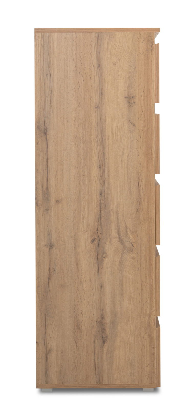 Seitenansicht einer Kommode aus Holz mit natürlicher Maserung.