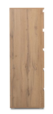 Seitenansicht einer Kommode aus Holz mit natürlicher Maserung.