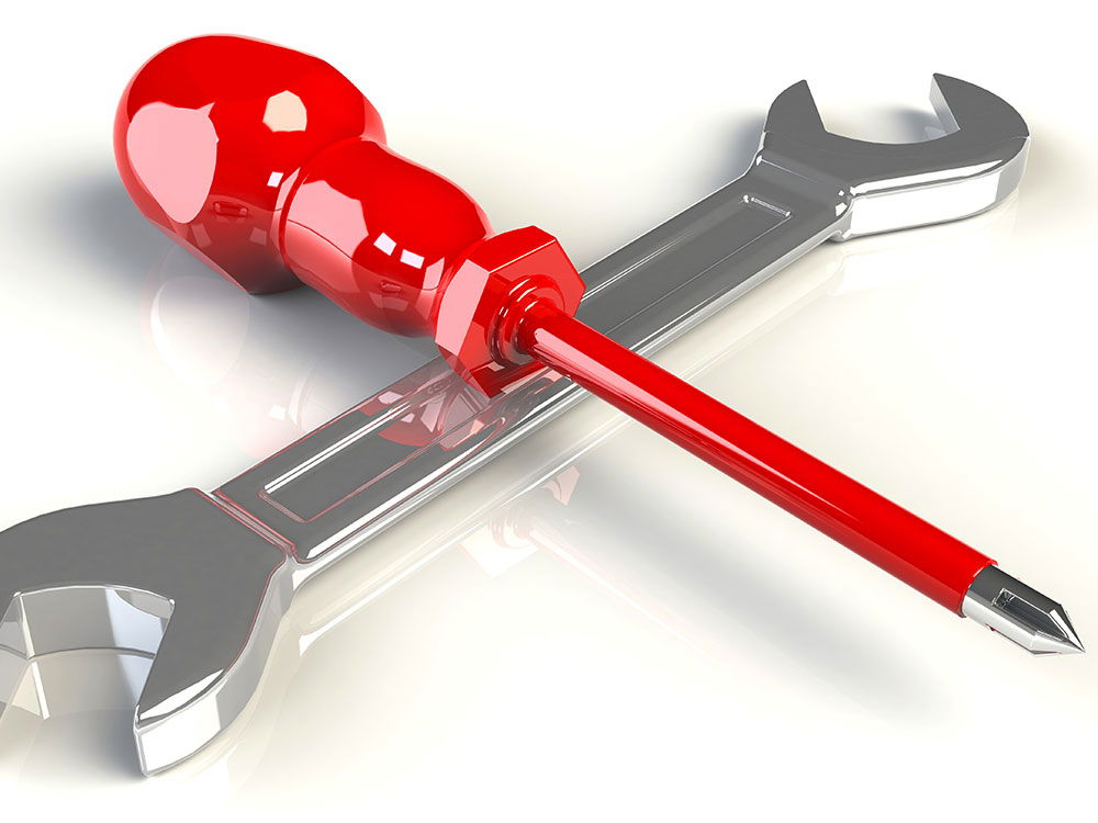 Ein Stift mit einem Schraubenschlüssel als Symbol für technisches Design oder Schreiben.