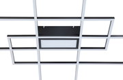Moderne LED-Deckenleuchte mit geometrischem Gitterdesign, Ansicht von unten.