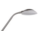 Nahaufnahme eines LED-Deckenfluters mit flexiblem Hals und modernem Design, seitliche Perspektive