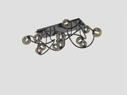 Moderne Deckenleuchte Nancy mit mehreren Glaskugeln, seitliche Perspektive