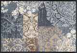 Teppich Armonia grau mit floralem Patchwork-Muster, Draufsicht