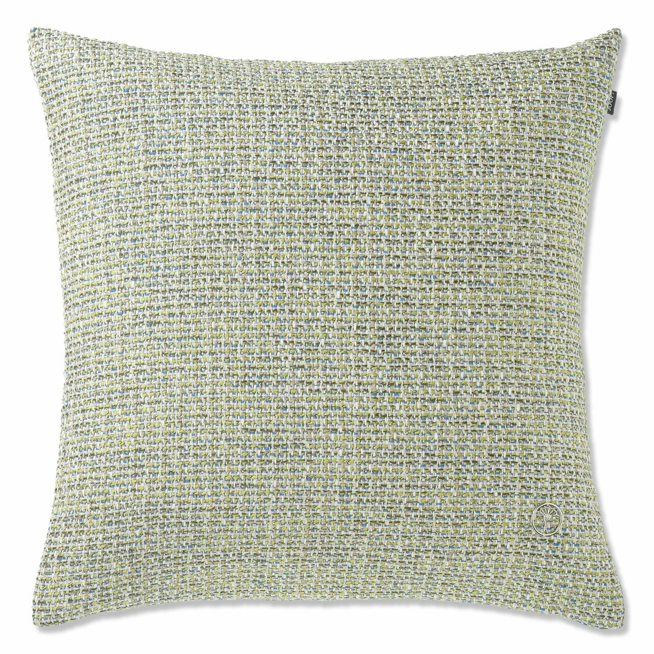 Zierkissenhülle in hellgrünem und grauem Webmuster, quadratisch, Vorderansicht