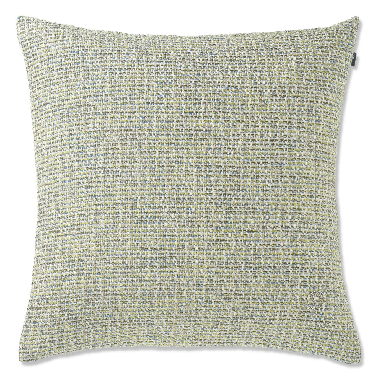 Zierkissenhülle in hellgrünem und grauem Webmuster, quadratisch, Vorderansicht