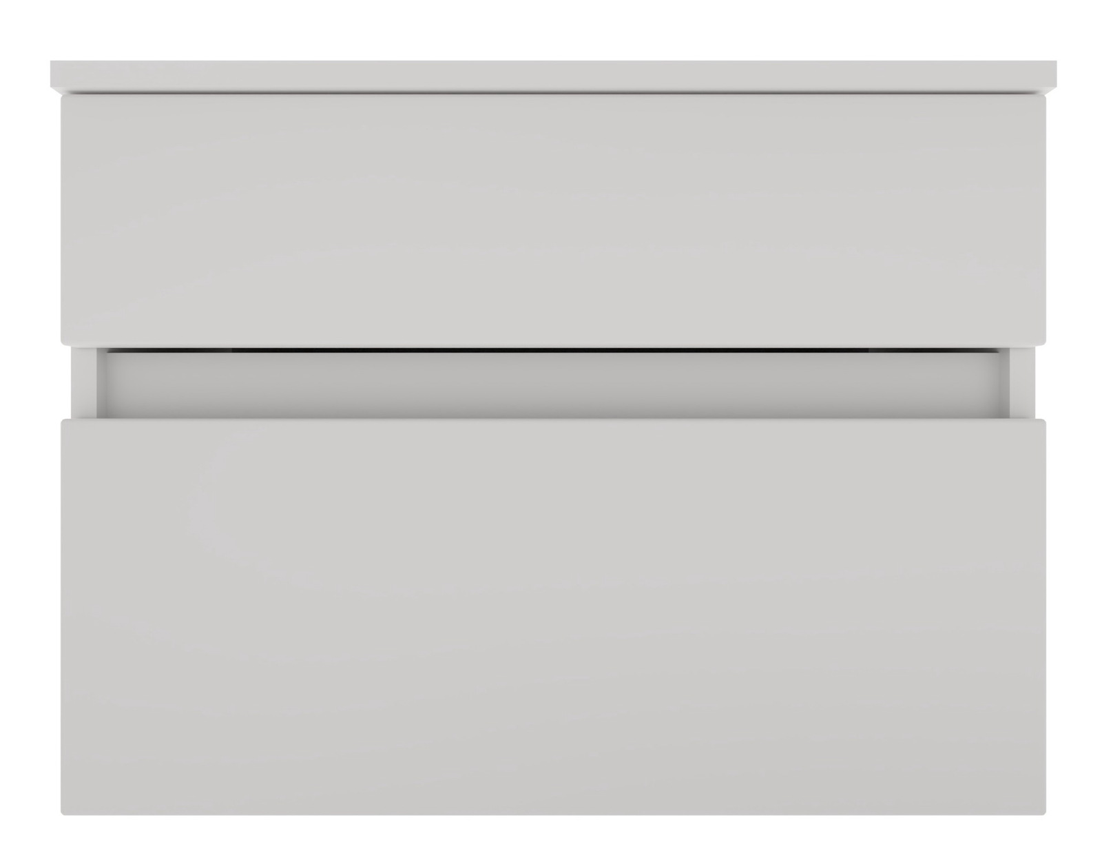 Novel Unterschrank NV.210 Moderner, grauer Unterschrank mit zwei Schubladen, Frontalansicht