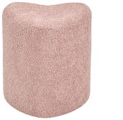 Rosa Hocker mit weicher, texturierter Oberfläche, seitliche Perspektive