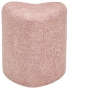 Rosa Hocker mit weicher, texturierter Oberfläche, seitliche Perspektive