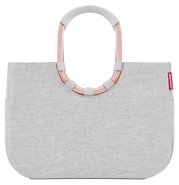 Graue Tasche mit ovalem Griff, Vorderansicht